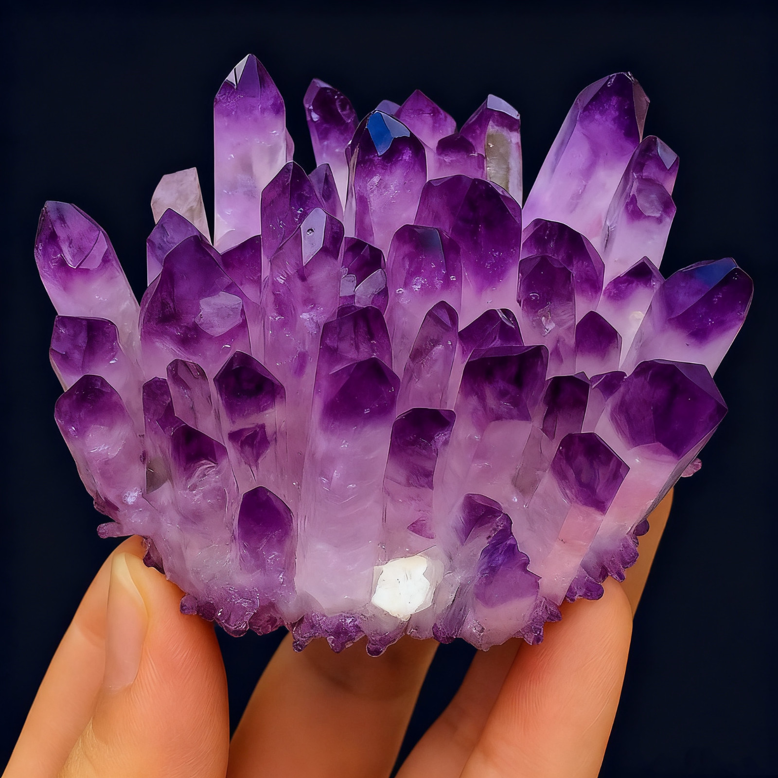 Amethyst Cluster 300g, Natural Light Purple Crystal, Healing Stone Decor