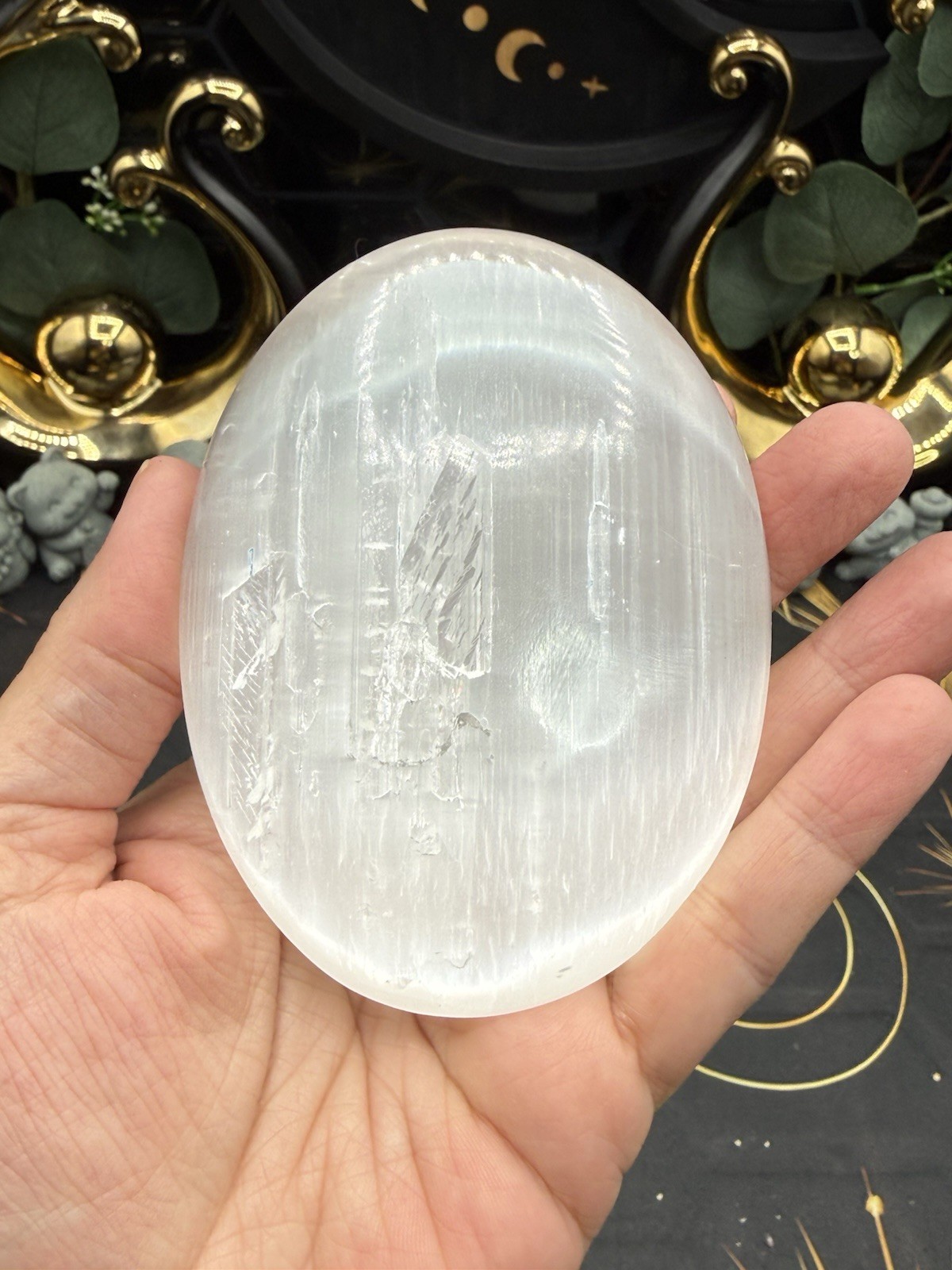 Natural Satin Spar (Selenite) Jumbo Palms Free shipping