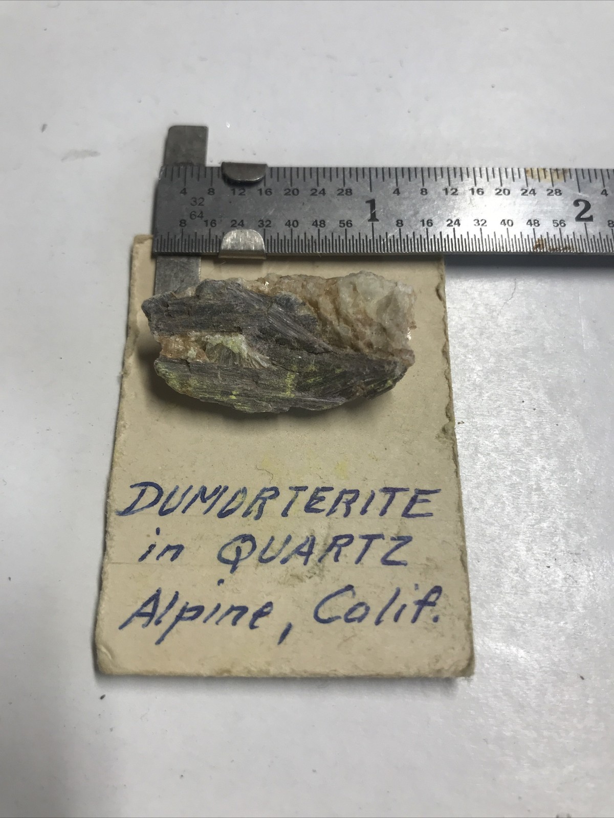 Dumortierite In Quartz ~5 Gramm 25 Ct. Alpine California Size 1”x1/2”