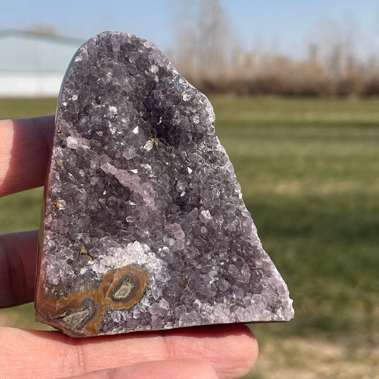 1pc Natural Amethyst Reiki Gemstone druse Crystal Quartz Healing Decorate