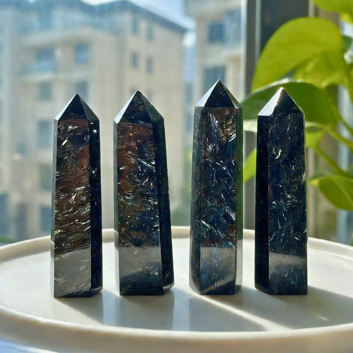 Wholesale Lot 1lb Natural Arfvedsonite Crystal Tower Healing Obelisk Point Gifts