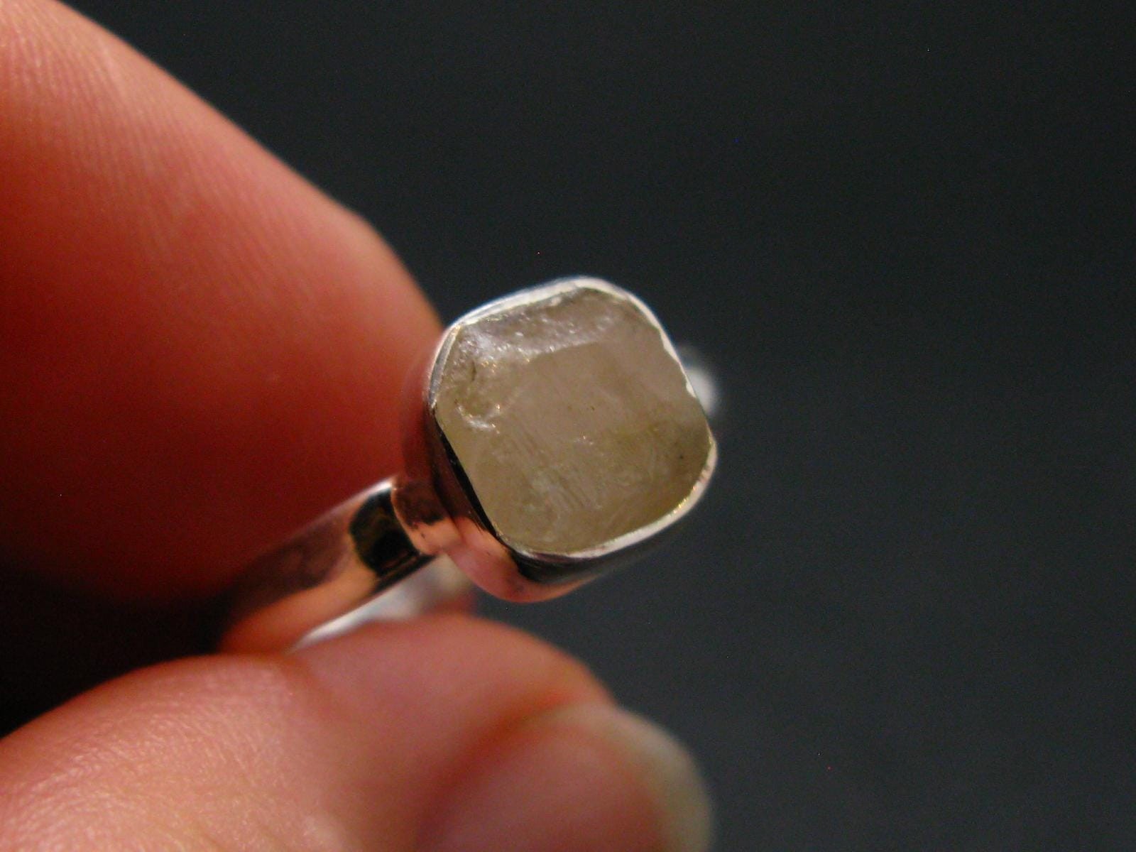 Phenakite Phenacite Crystal Silver Ring From Nigeria – Size 7 – 1.98 Grams