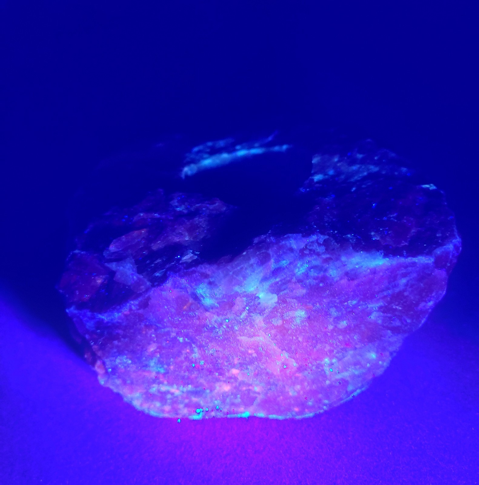 Large Raw 2lb UV Reactive Sodalite Stone Candle or Sphere Holder Tea Light Stand