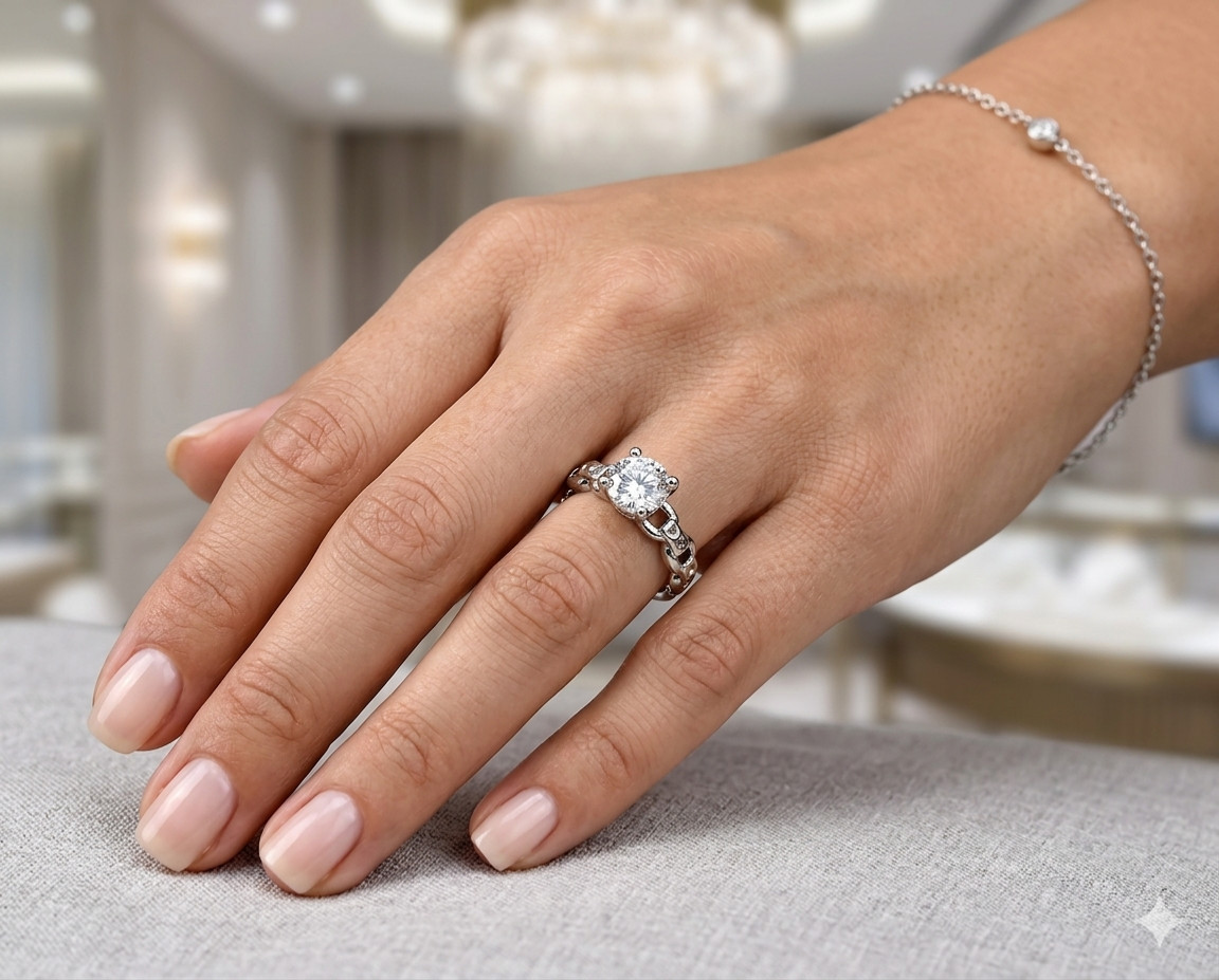 Wholesale Lot 7 Pcs Natural Moissanite Stainless Steel(316) rings 4mm