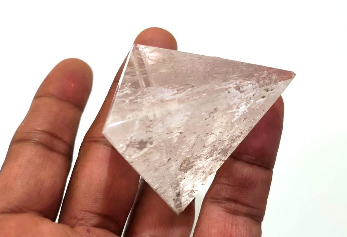 Big 50mm tetrahedron chakra healing reiki crystal quartz stone sacred geometry
