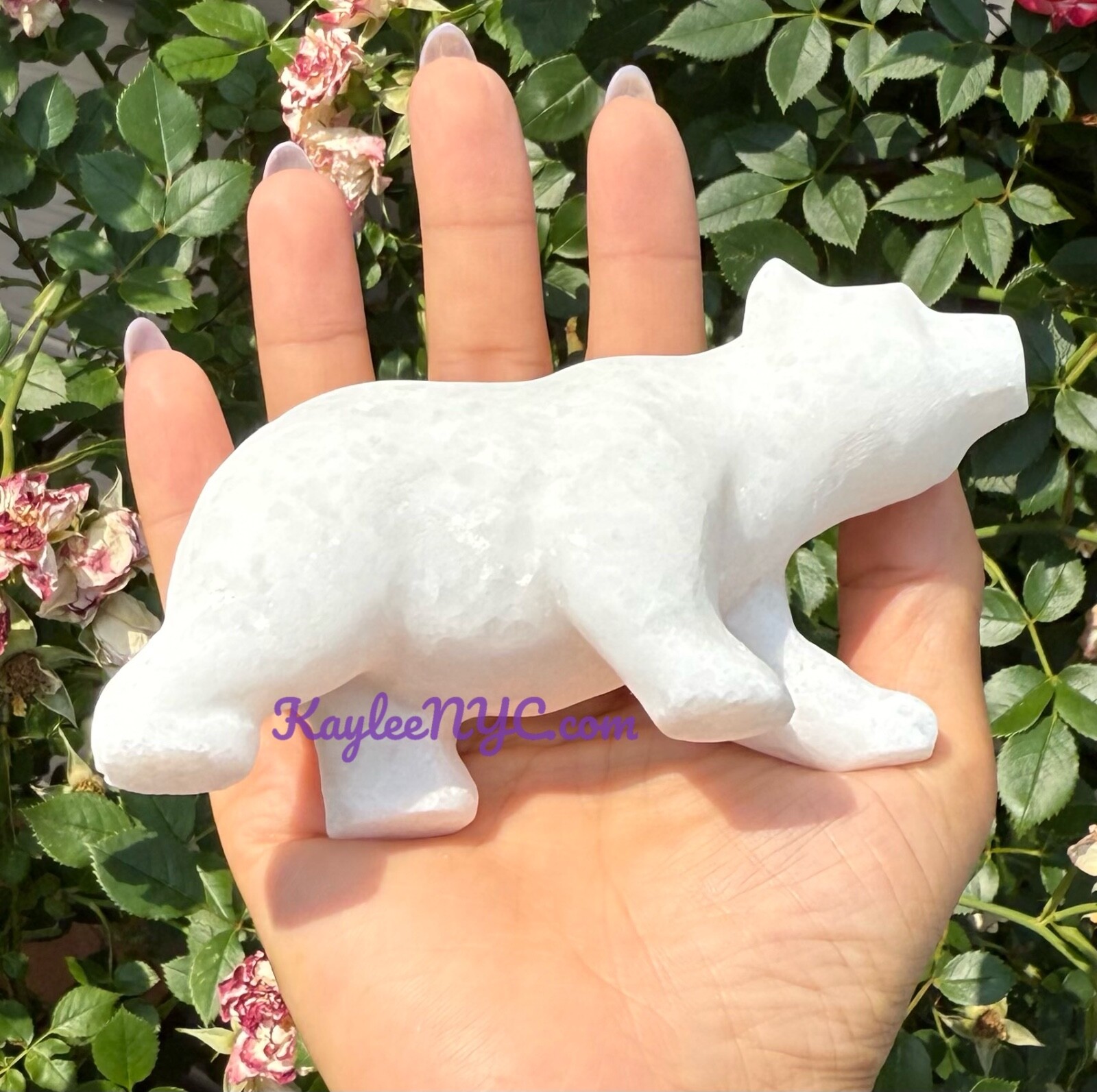 Wholesale Lot 3 Pcs Natural Snow Quartz Polar Bear Crystal Healing