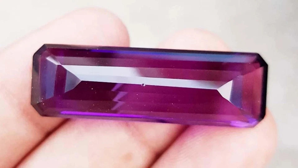 Brazilian Purple Amethyst Emerald Cut 100 Ct Certified Natural Loose Gemstone