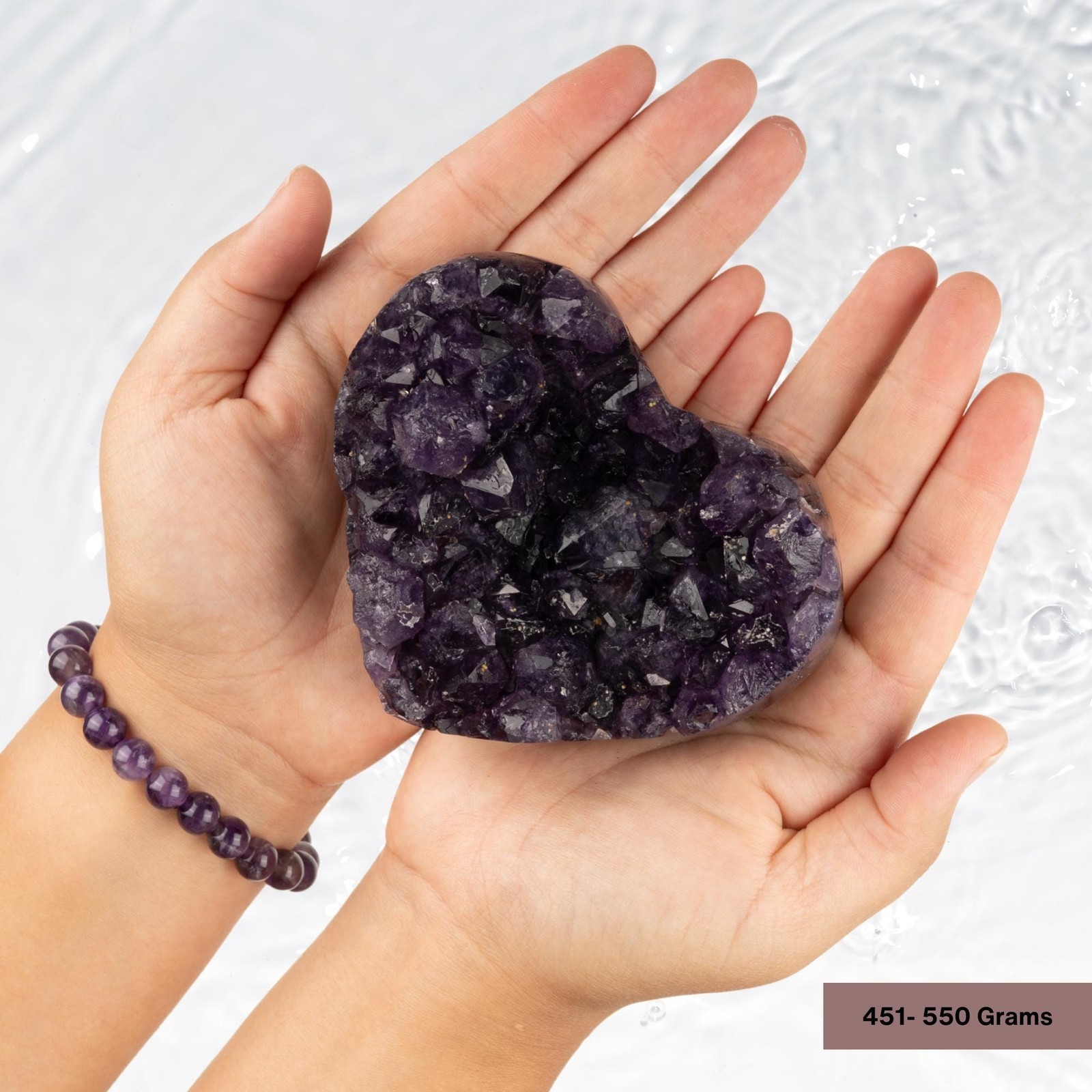 Amethyst Heart Cluster Healing Crystals, AAA Quality, Raw Natural Amethyst