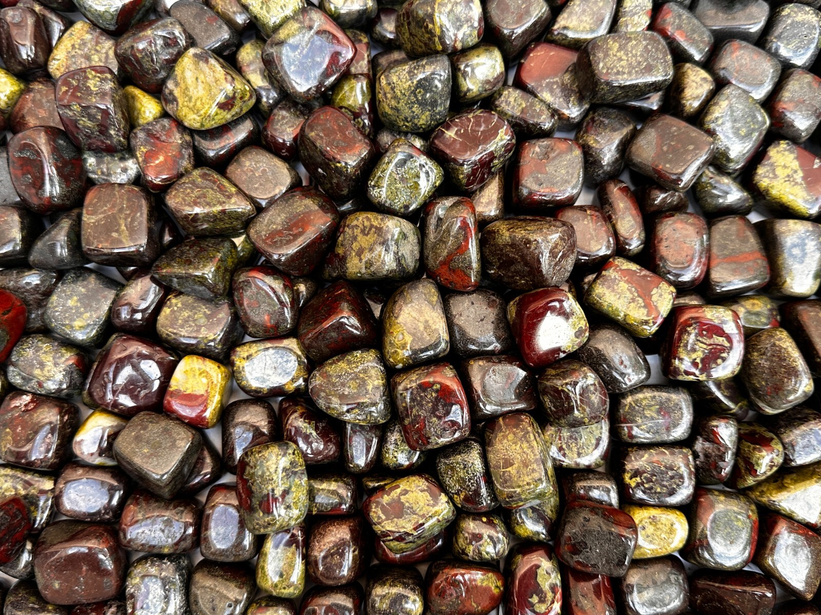 Grade A++Dragon Blood Jasper Tumbled Stones 0.75-1.25″, Wholesale Bulk Lot
