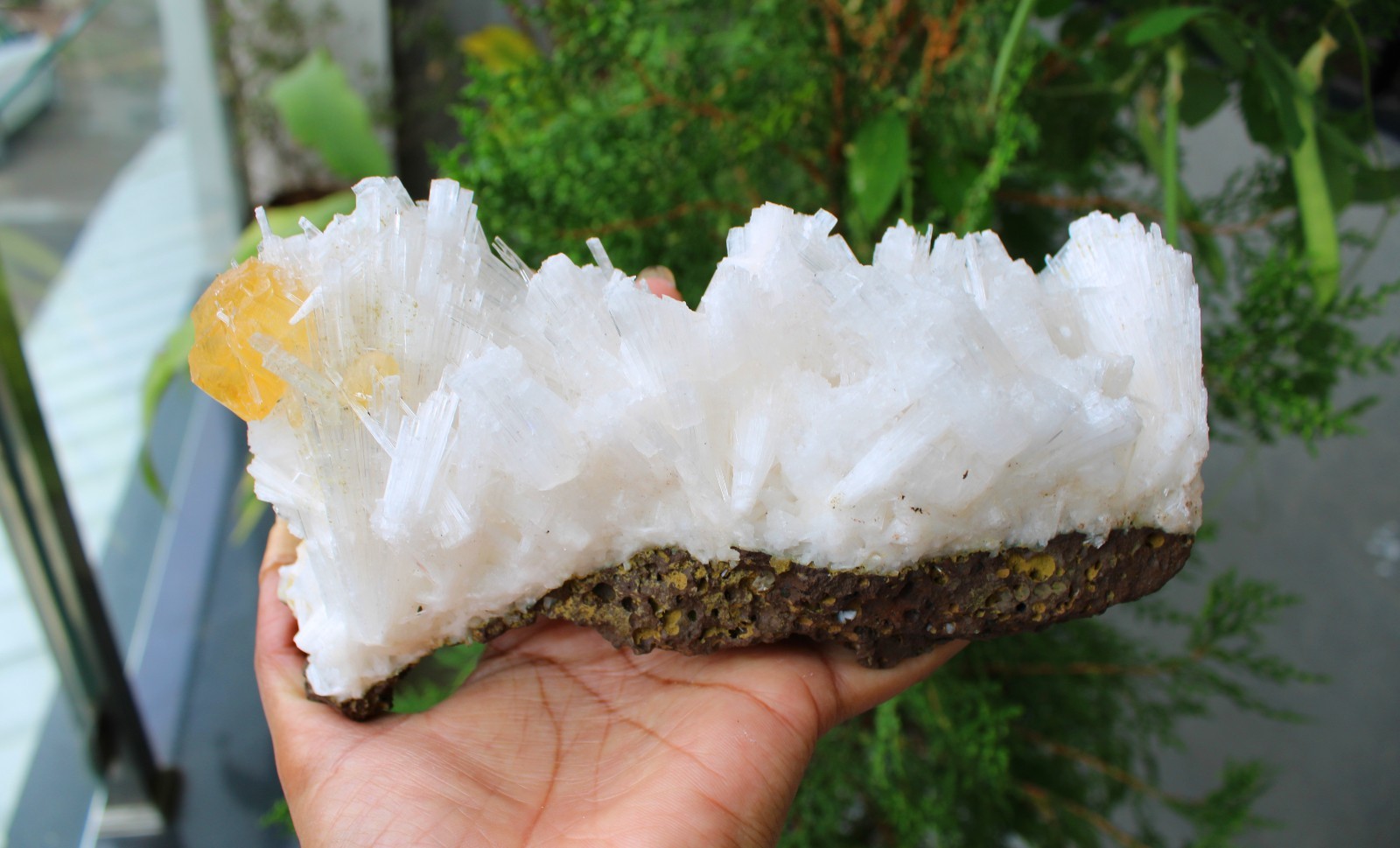 Calcite Crystals w/ Scolecite Format On Matrix Natural Mineral Specimen