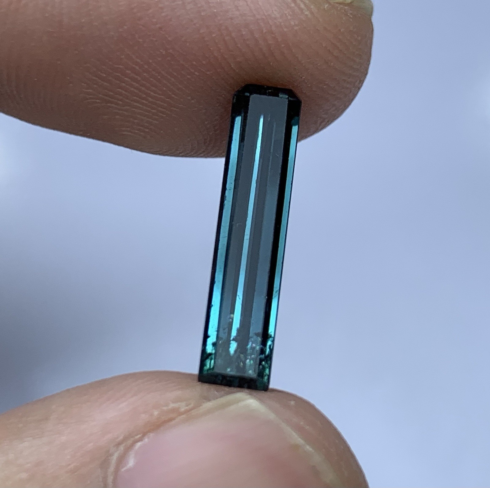 3.15 Carats Blue Tourmaline Faceted Gemstone From Afghanistan.
