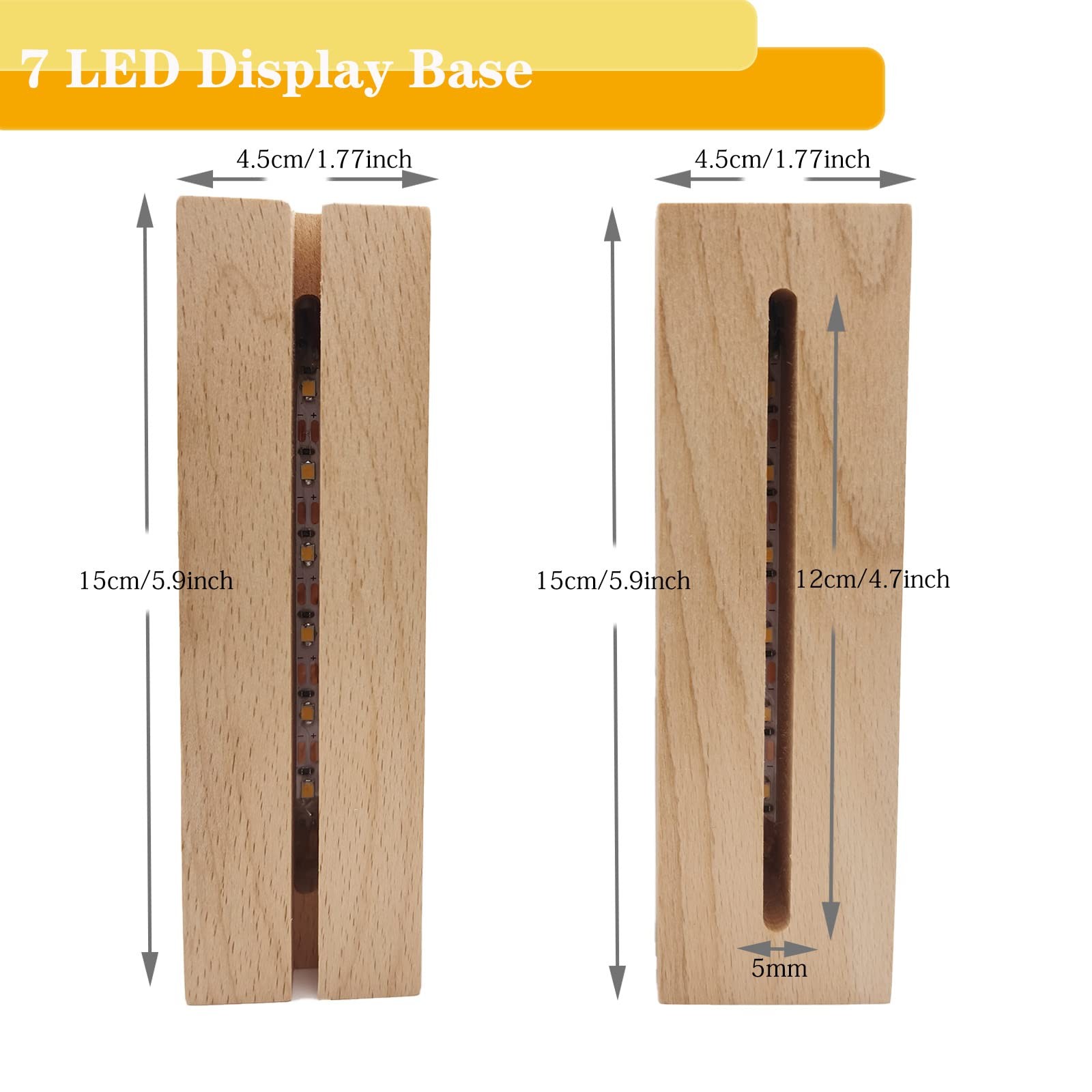 6 inch Rectangle Display Pedestal, Warm Color Rectangle Led Lights Display Ba…