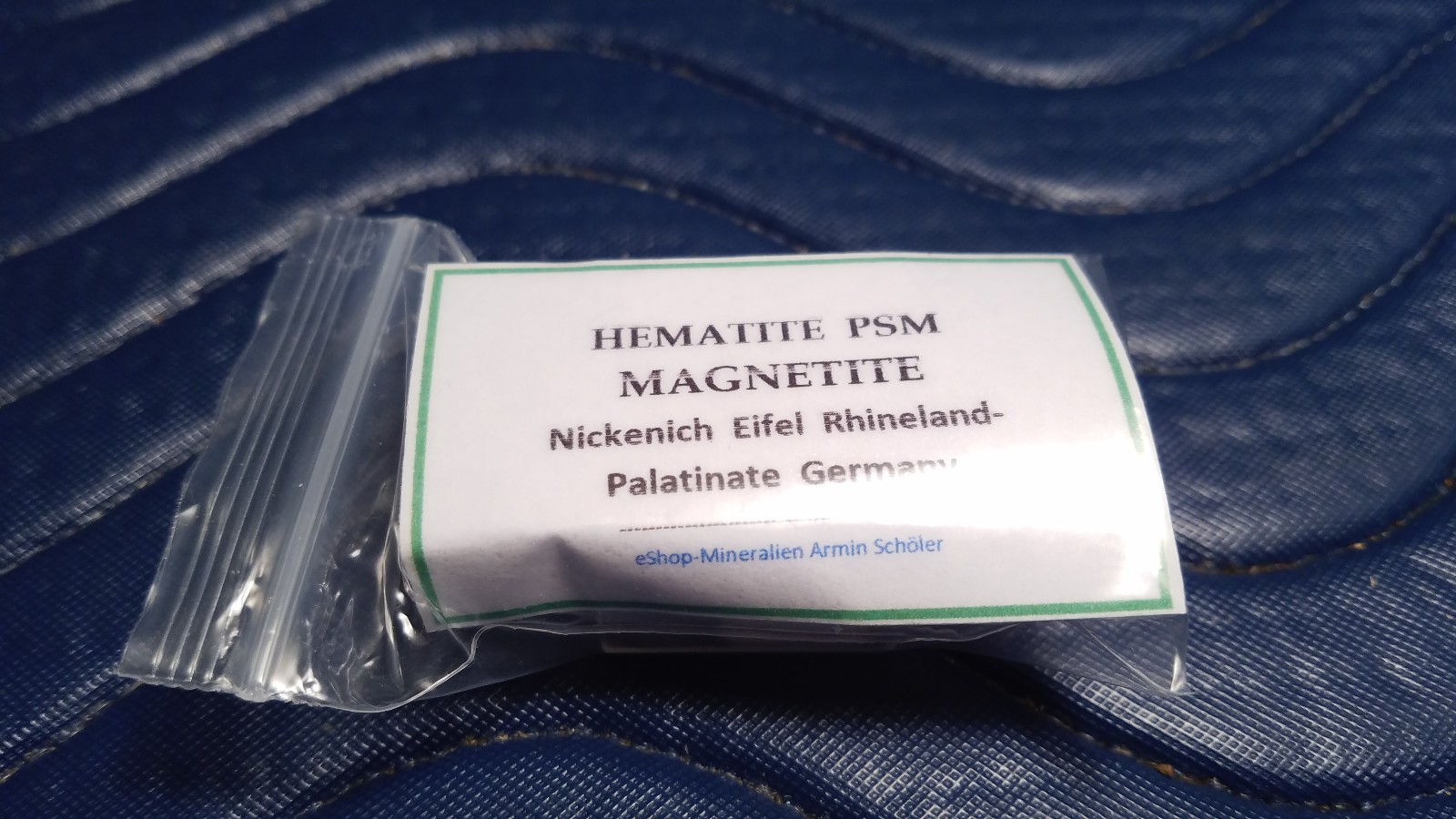 SiG: Dark Grey Sparkly Iridescent Hematite Crystals Cluster Psm After Magnetite