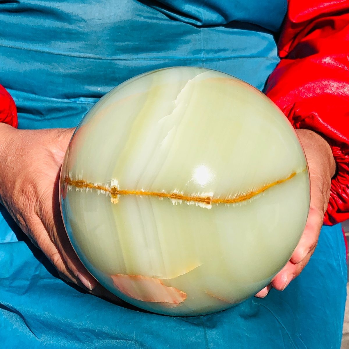 10.58LB Natural Afghan Jade Chakra Quartz Sphere healing ball Specimen 3295