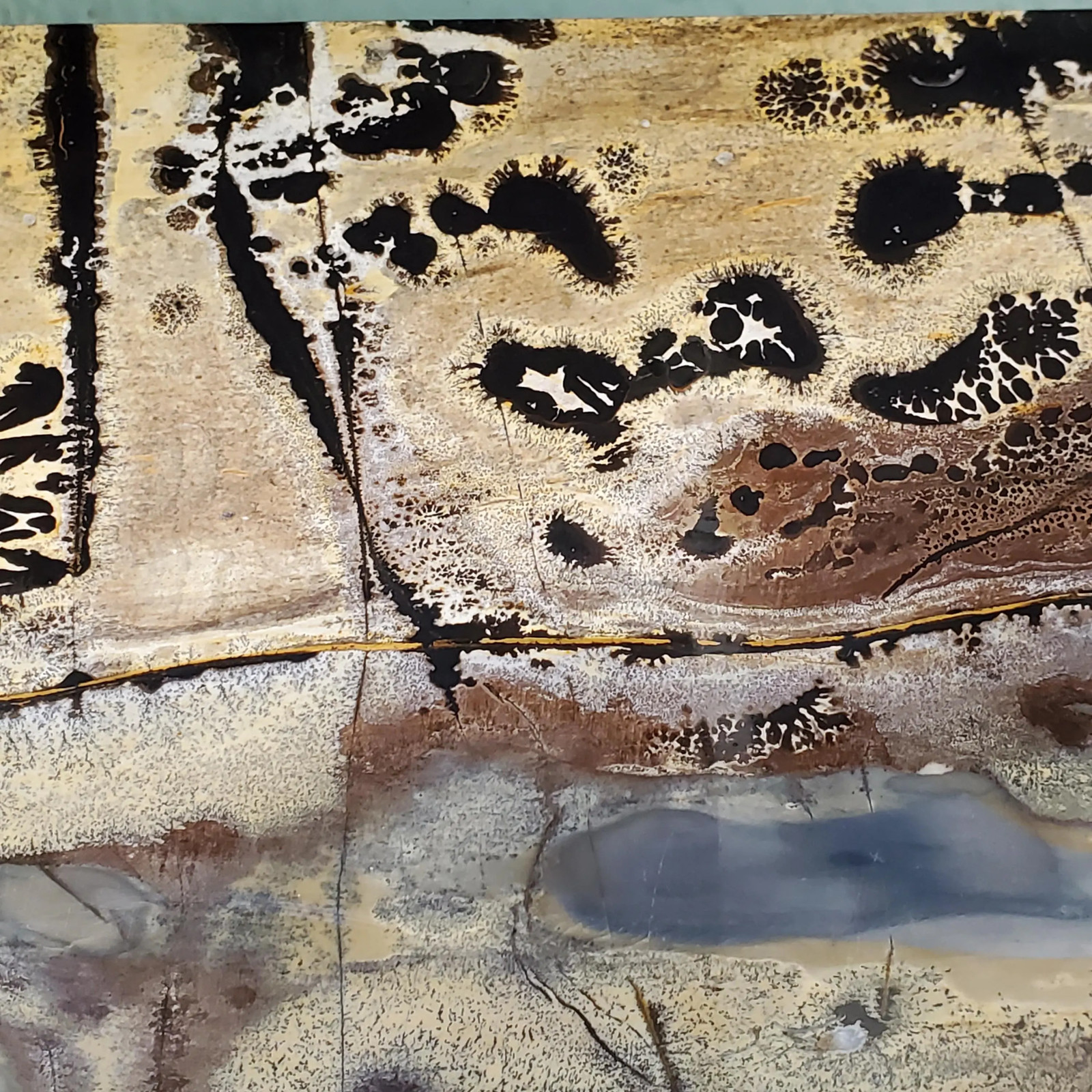 Picture Jasper Dendrite Pastel Display Tile Crystal Free Stand 838 grams