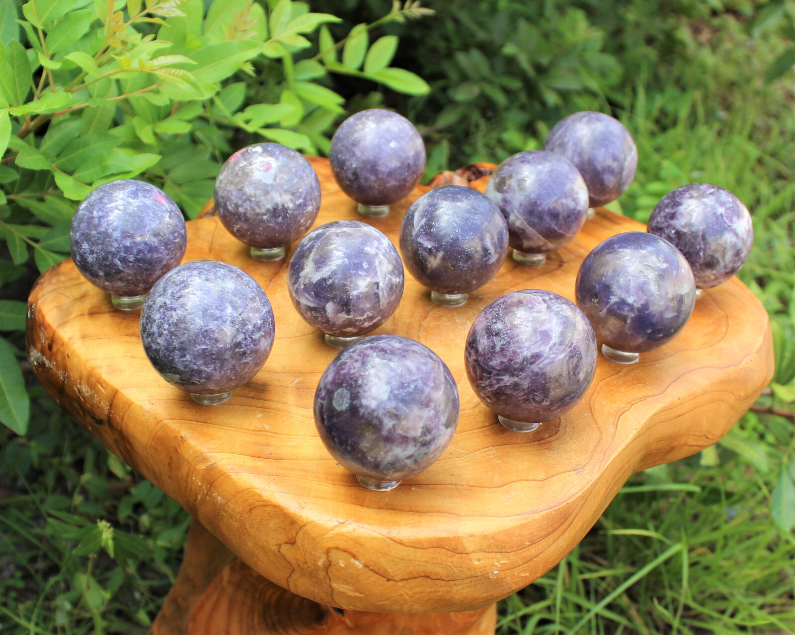 Lepidolite Crystal Sphere LARGE 2″ Sphere + Stand (AA Quality Lepidolite Sphere)