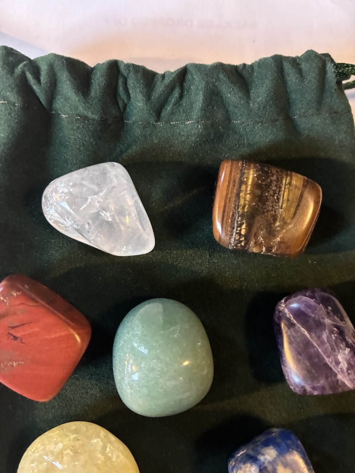 7PCS Chakra Stones Crystal Healing Energy Natural Tumbled Gemstone Set W/ Bag