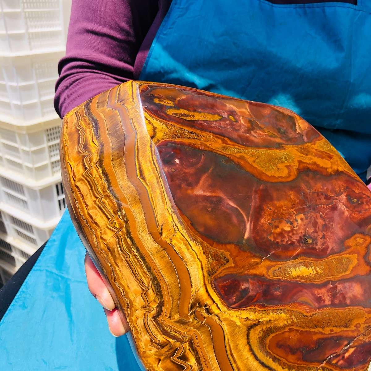 16.74LB Natural Tiger Eye Free Form Stone Reiki Healing crystal Mineral Specimen