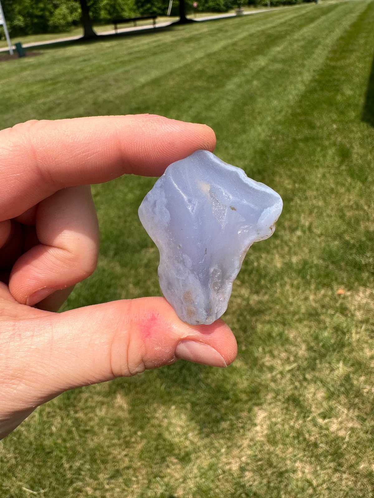 Blue Chalcedony (Tumbled, not Polished), Natural Chalcedony from Namibia