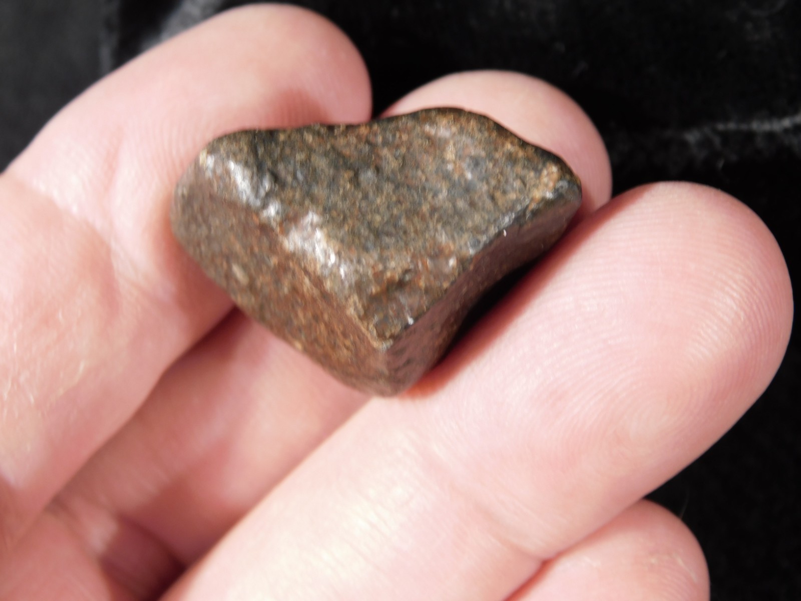 Small Stony METEORITE With Dark Fusion Crust 100% Natural Fell in Libya 17.0gr