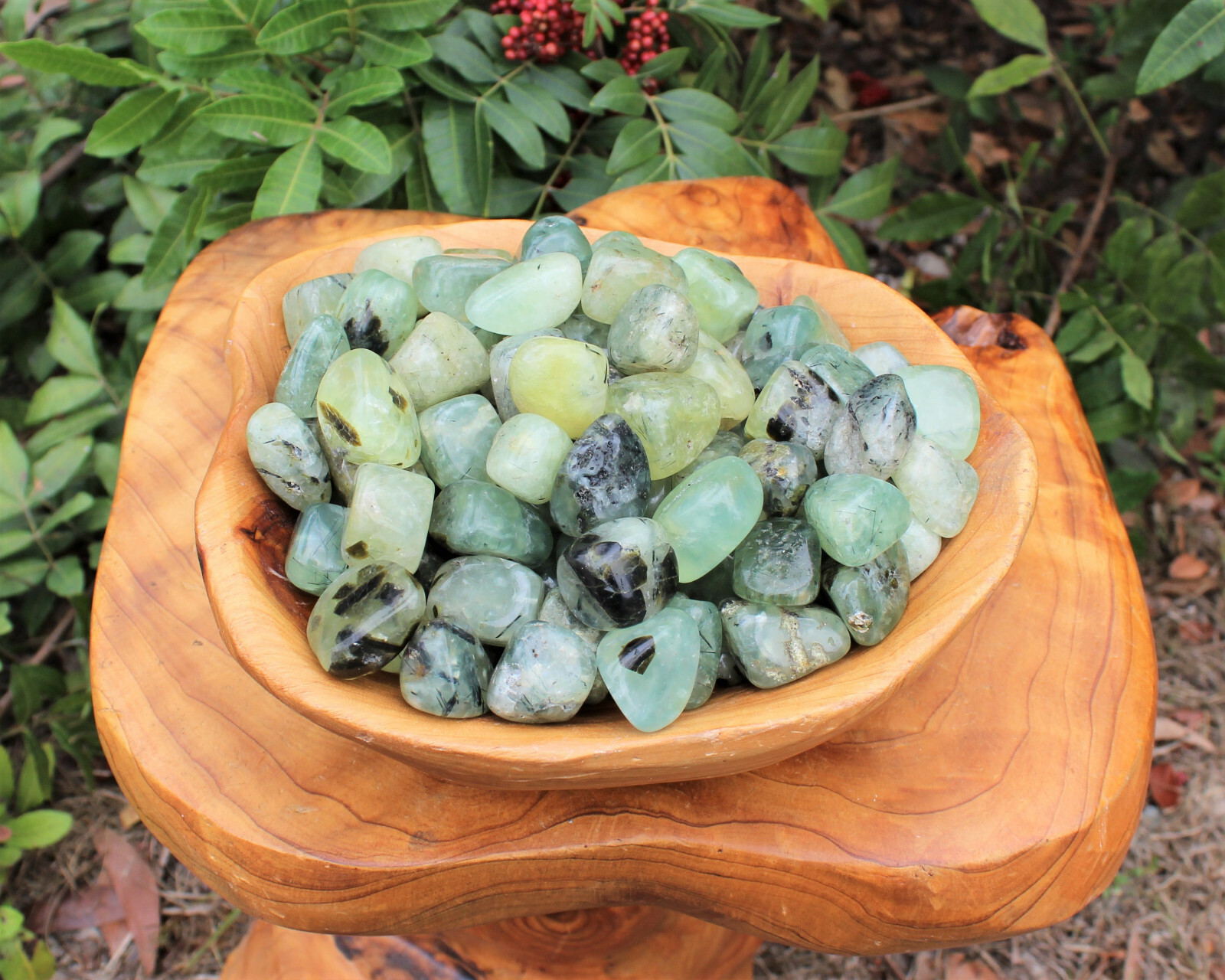 1/4 lb Prehnite with Epidote Tumbled Stones (Crystal Healing Reiki) 4 oz