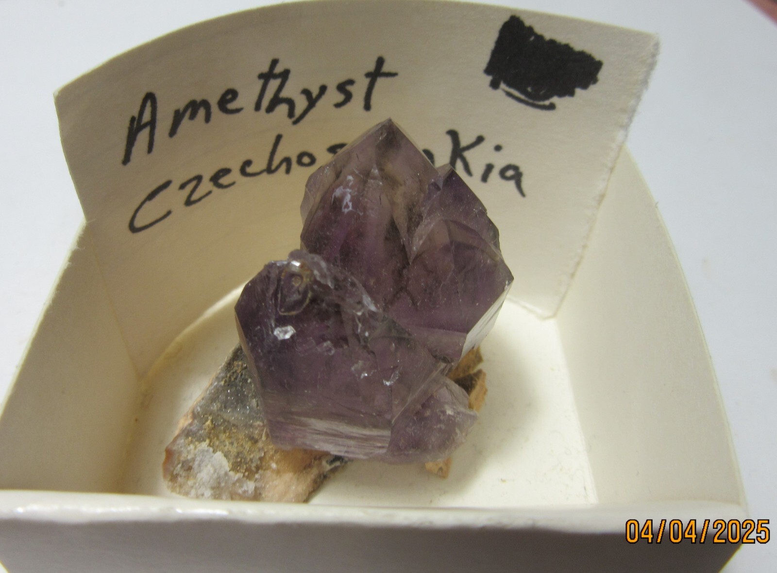 Czechoslovakia Amethyst Quartz 1 5/8″ Cluster on Matrix Collectible CAQCM-7s