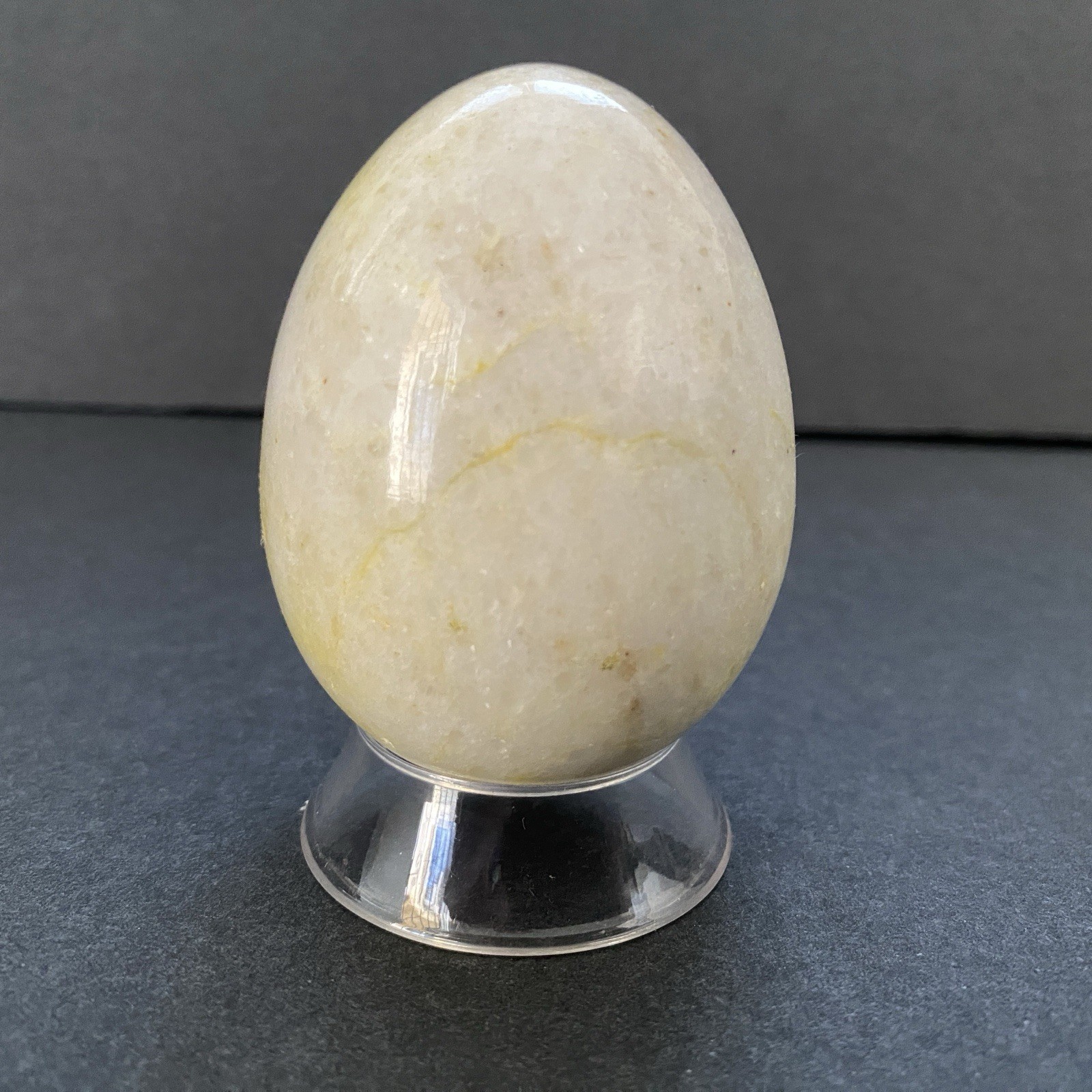 Natural Onyx Stone Egg With Stand Hand Polished Banded Agate Calcite Crystal