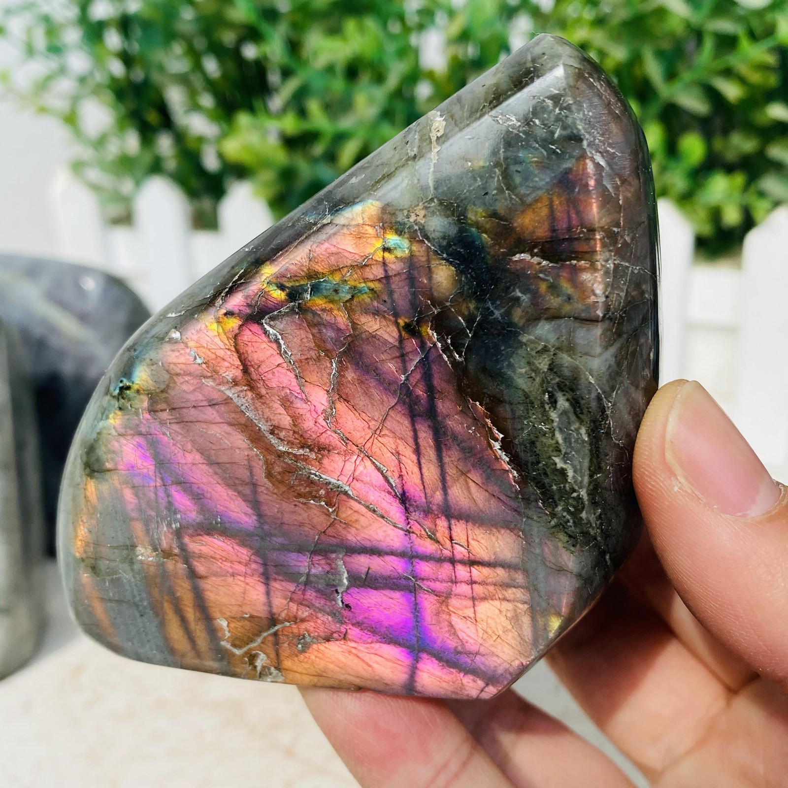 Natural Purple Labradorite Quartz Crystal Freeform Mineral Specimen 1380g