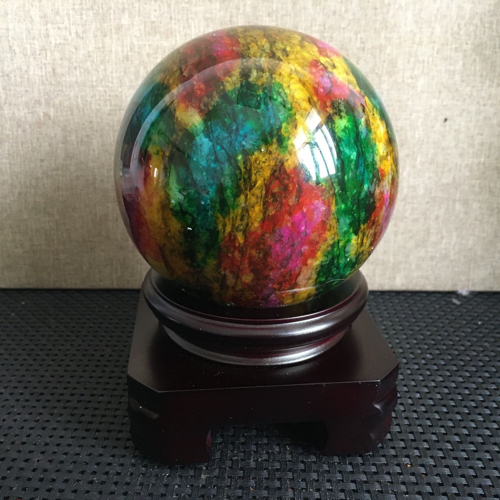 1468g “Seven Colors Jade” crystal sphere specimen -Taiwan China