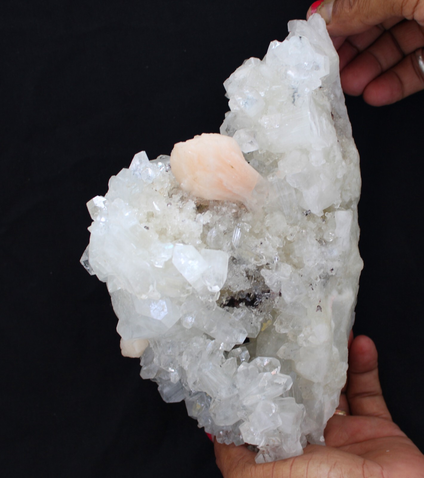 Apophyllite Crystals With Stilbite On Milky Coral Matrix Minerals Specimen