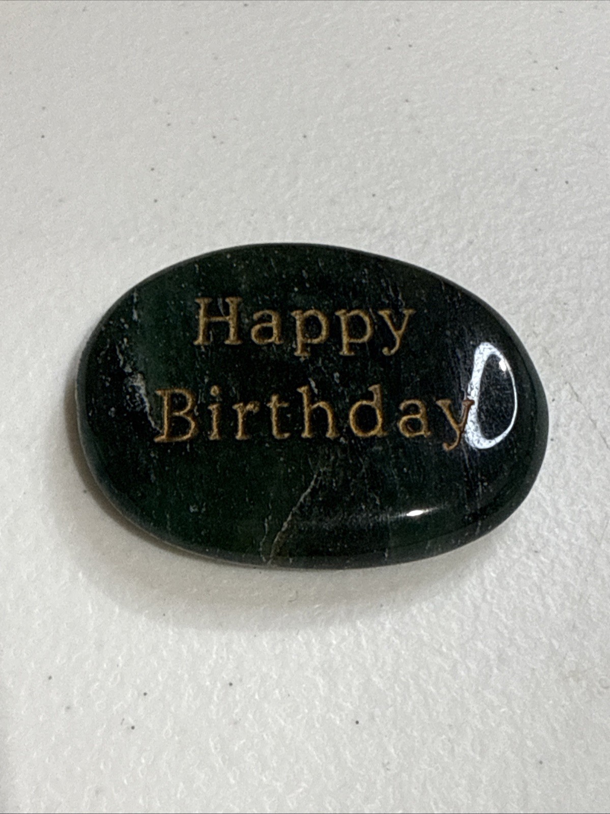 Lot of 6 Polished Stones – Mixed Colors, Engraved “Happy Birthday” Piece