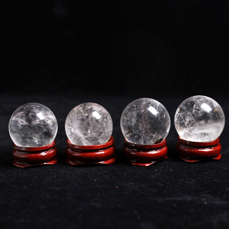 40mm Natural Clear Quartz Crystal Sphere Stone Chakra Healing Energy Ball + Base