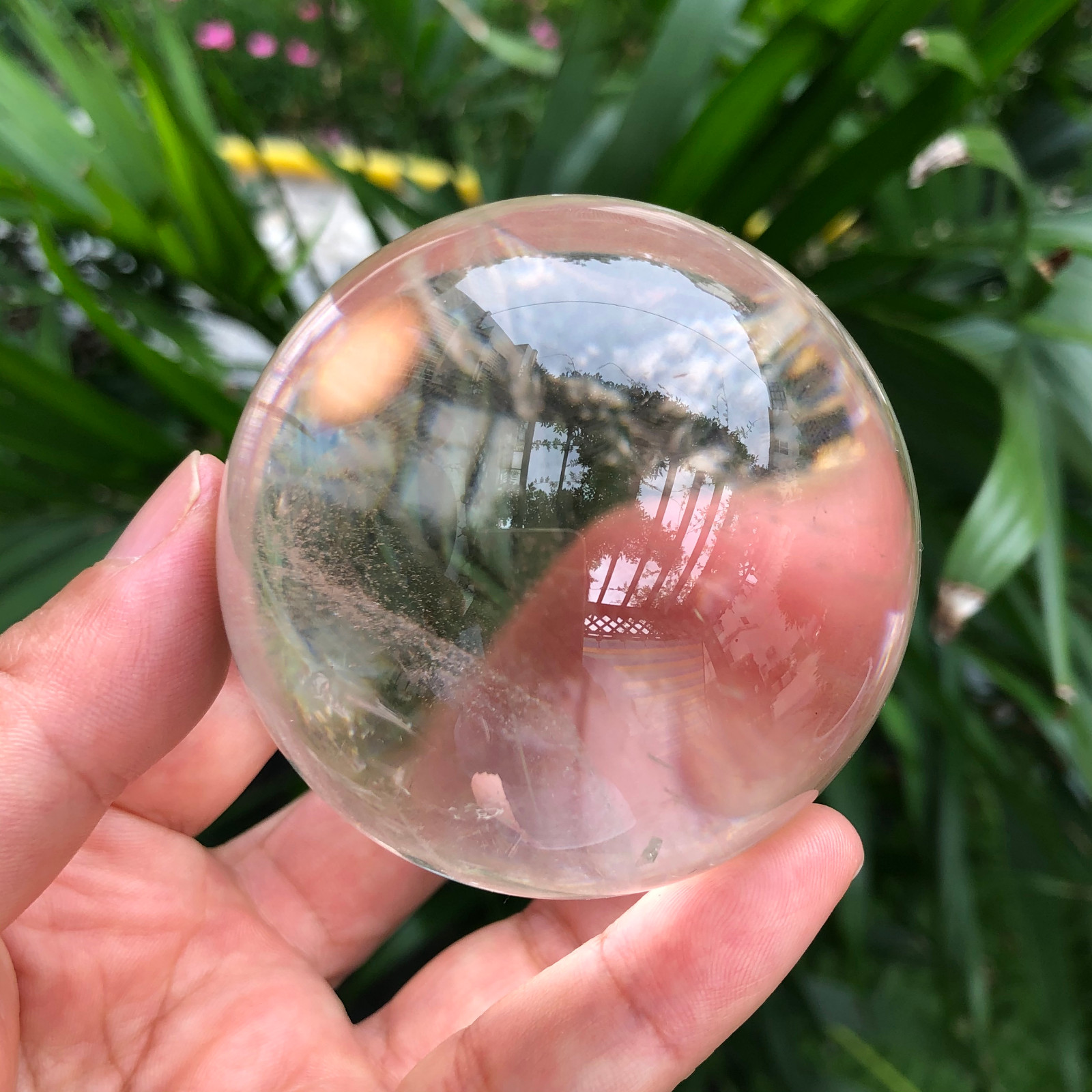 314g Clear Natural white Quartz Crystal Sphere Ball Phantom Healing 238