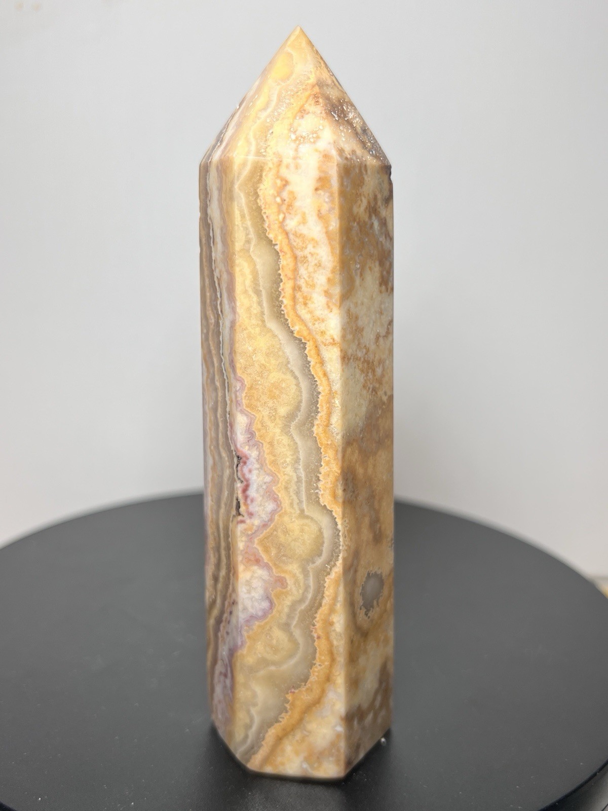 Crazy Lace Agate 2 Piece Set – Tower & Sphere w/holder 65mm