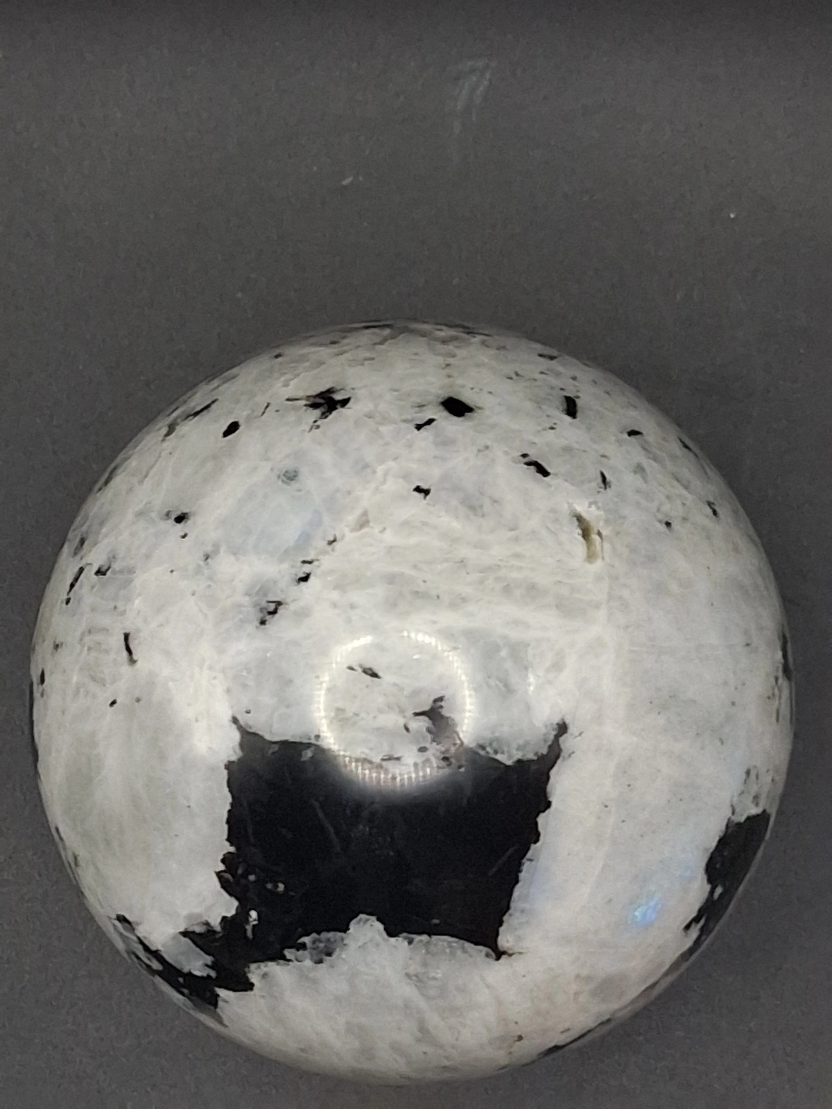 Rainbow moonstone sphere! 1.8 pounds, 78.8mm, 3.1 inches
