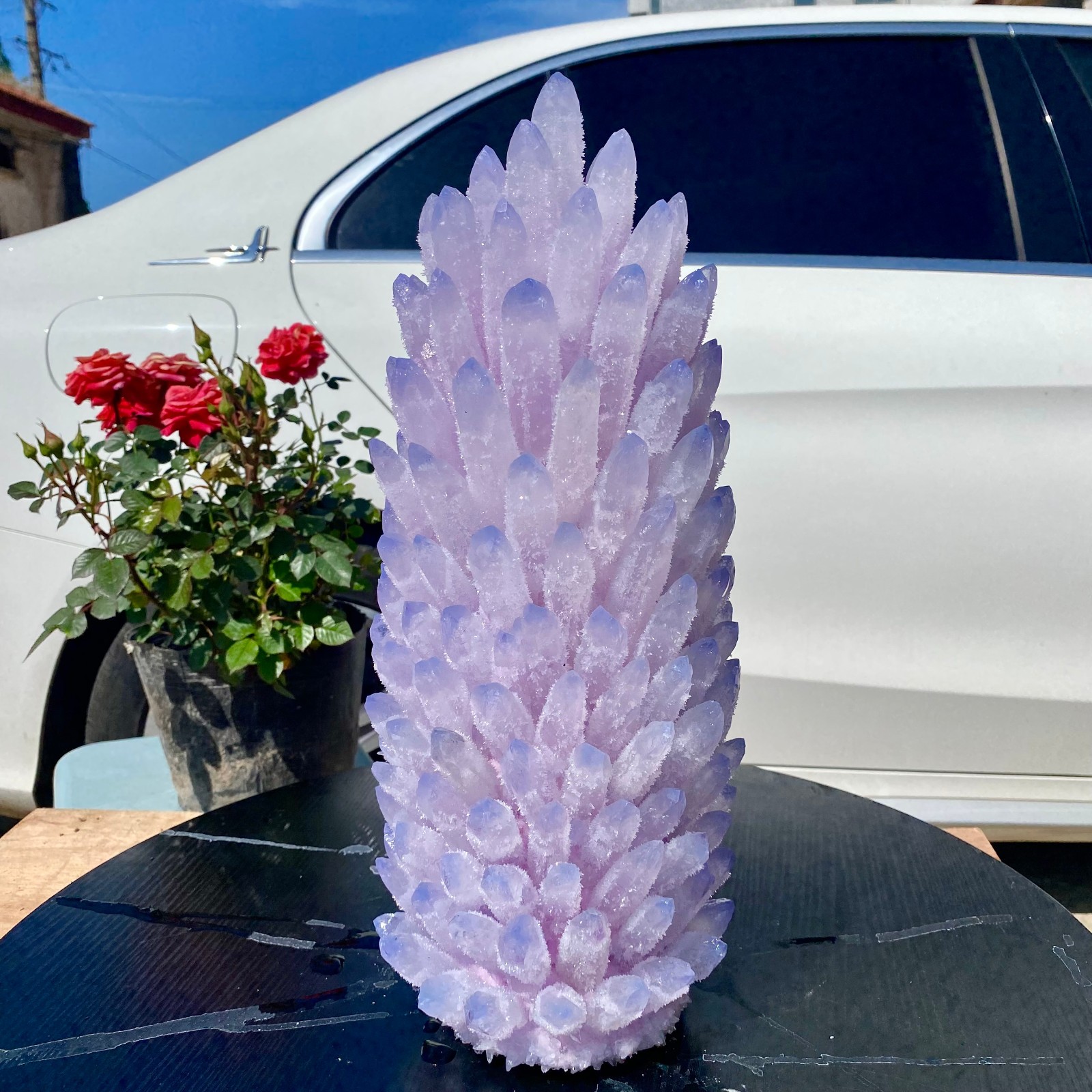 24LB New Find purple Phantom Crystal Quartz Cluster Mineral Specimen Healing