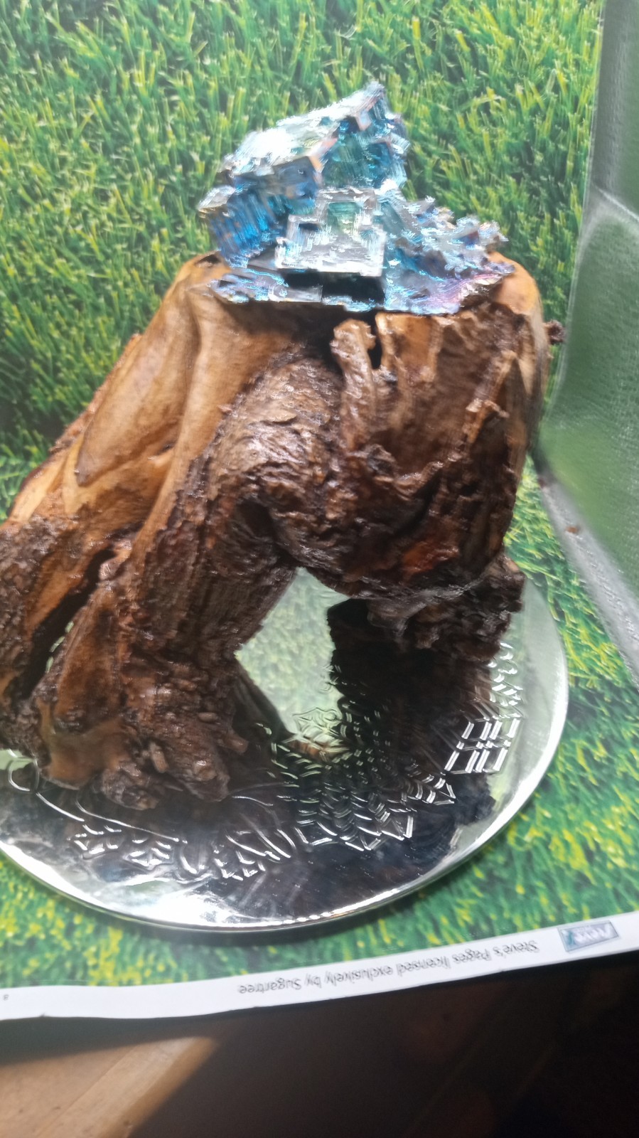 Bismuth Crystal Mineral Stunning ~ Handmade ~ Chrome Stand ~