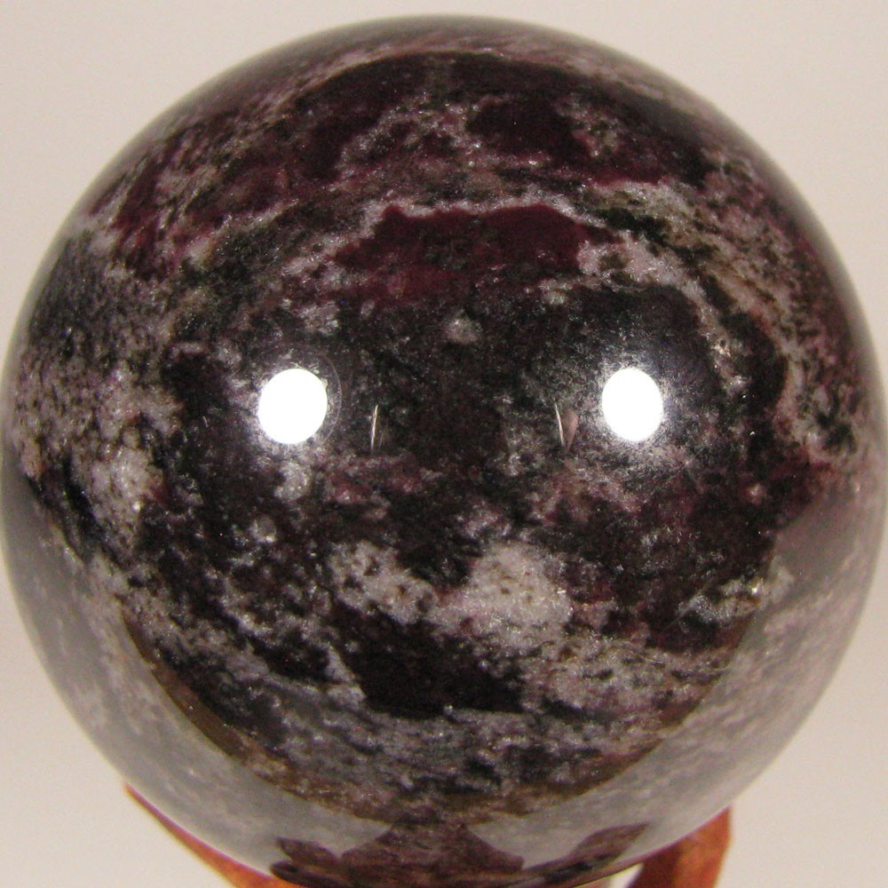 2.1″ PURPLE DUMORTIERITE Gemstone Sphere Ball w/ Stand – India – 54mm