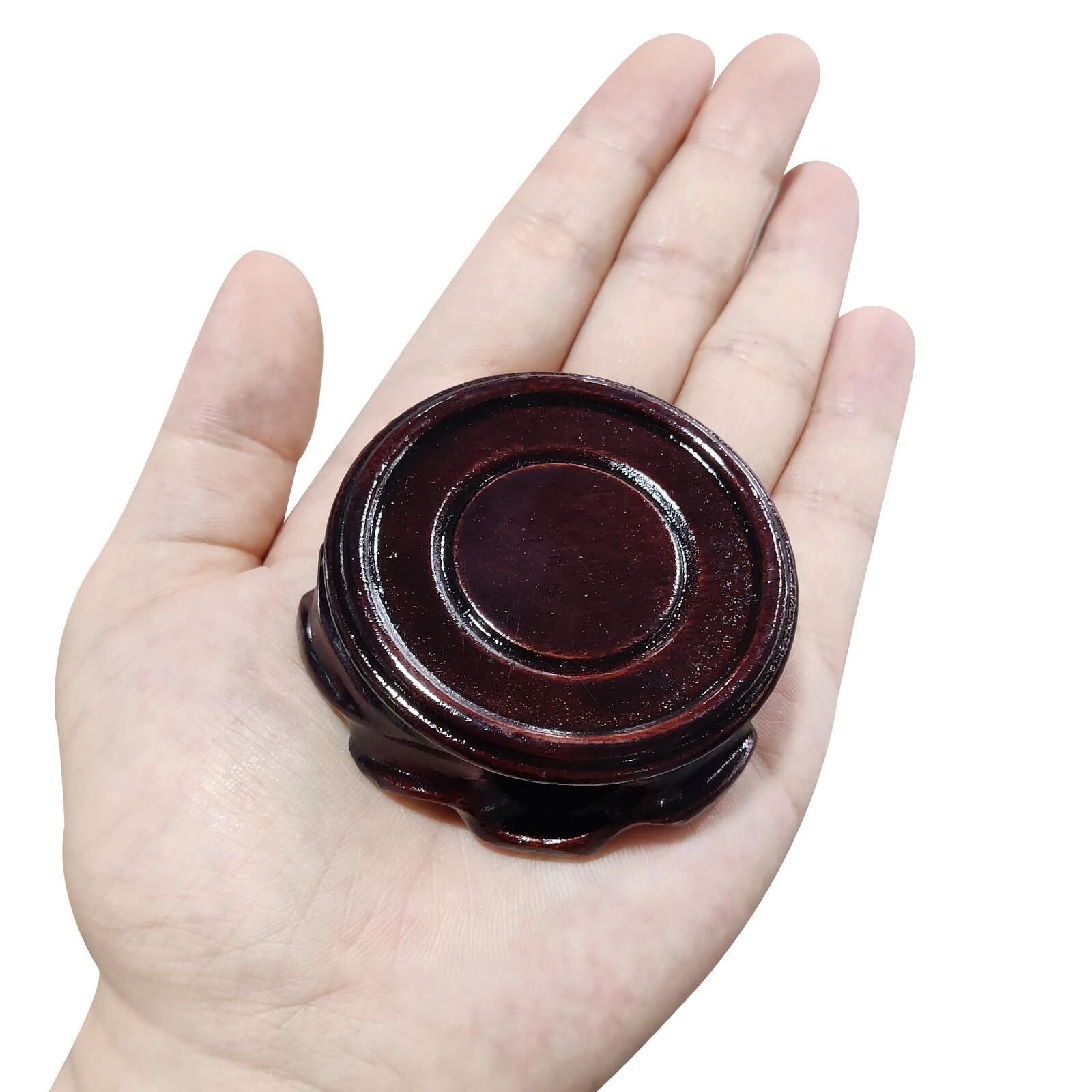 Wooden Stand Holders Displays Base 50mm Diameter Black for Vase Bonsai Stone …