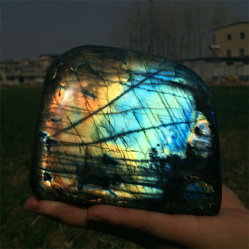 2.02kg Natural Labradorite Quartz Crystal Spectrolite Mineral Reiki healing