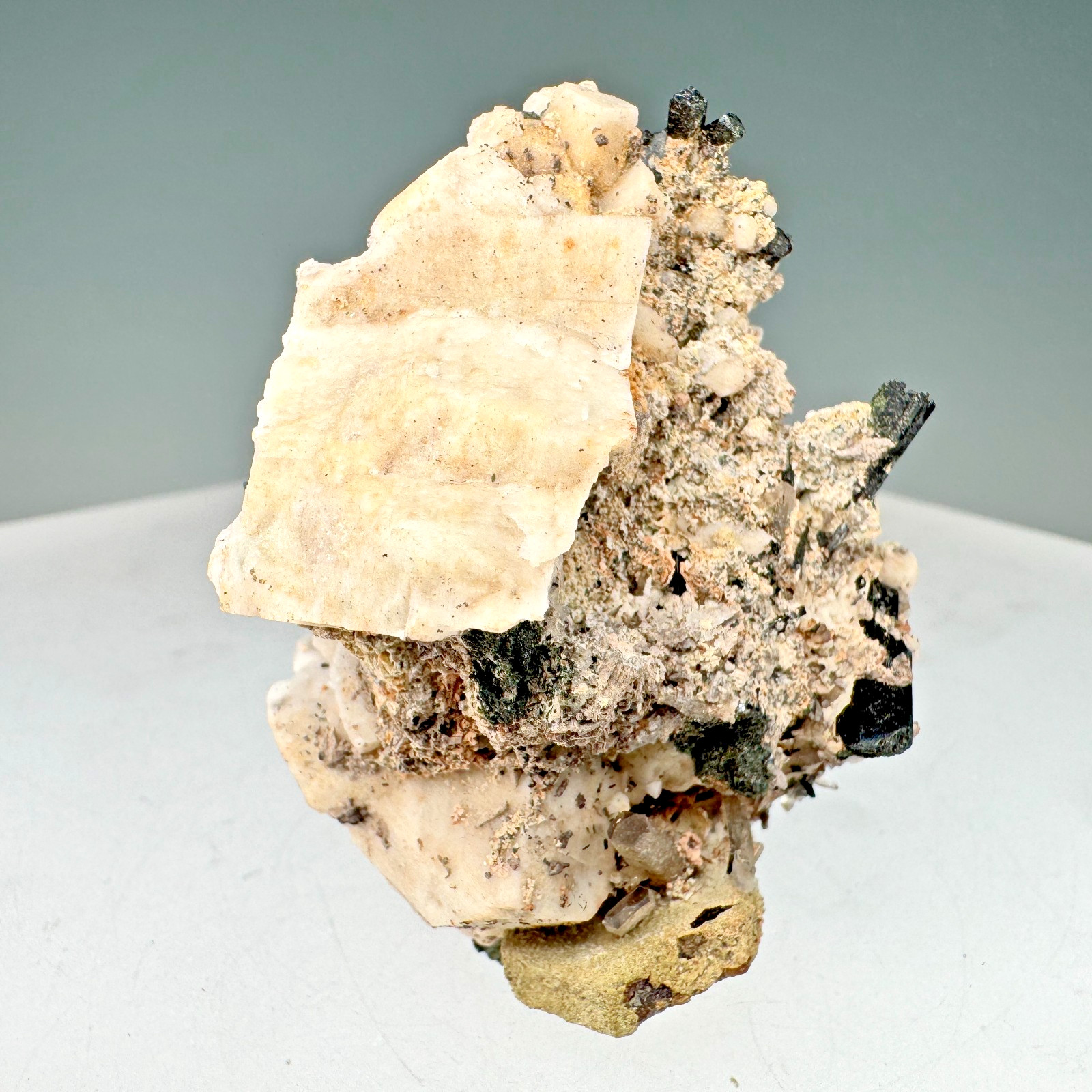 Sharp Bastnasite-(Ce) Crystal on Aegirine, Microcline: Mount Malosa, Malawi