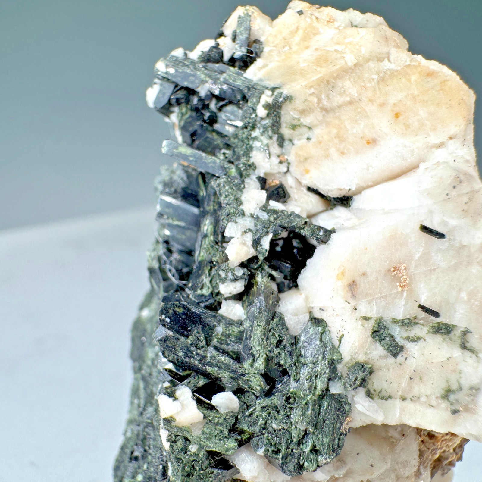 Sharp Bastnasite-(Ce) Crystal on Aegirine, Microcline: Mount Malosa, Malawi