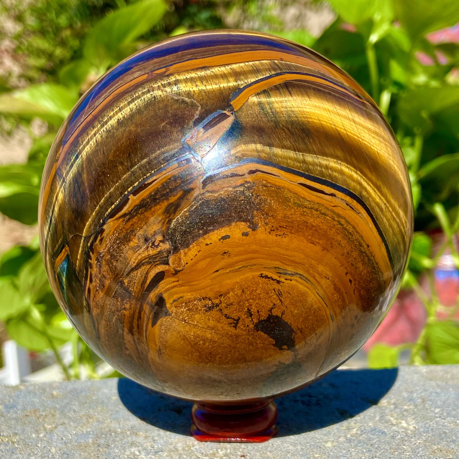 3.41LB Natural Tiger’s eye stone quartz Sphere crystal ball rock Healing