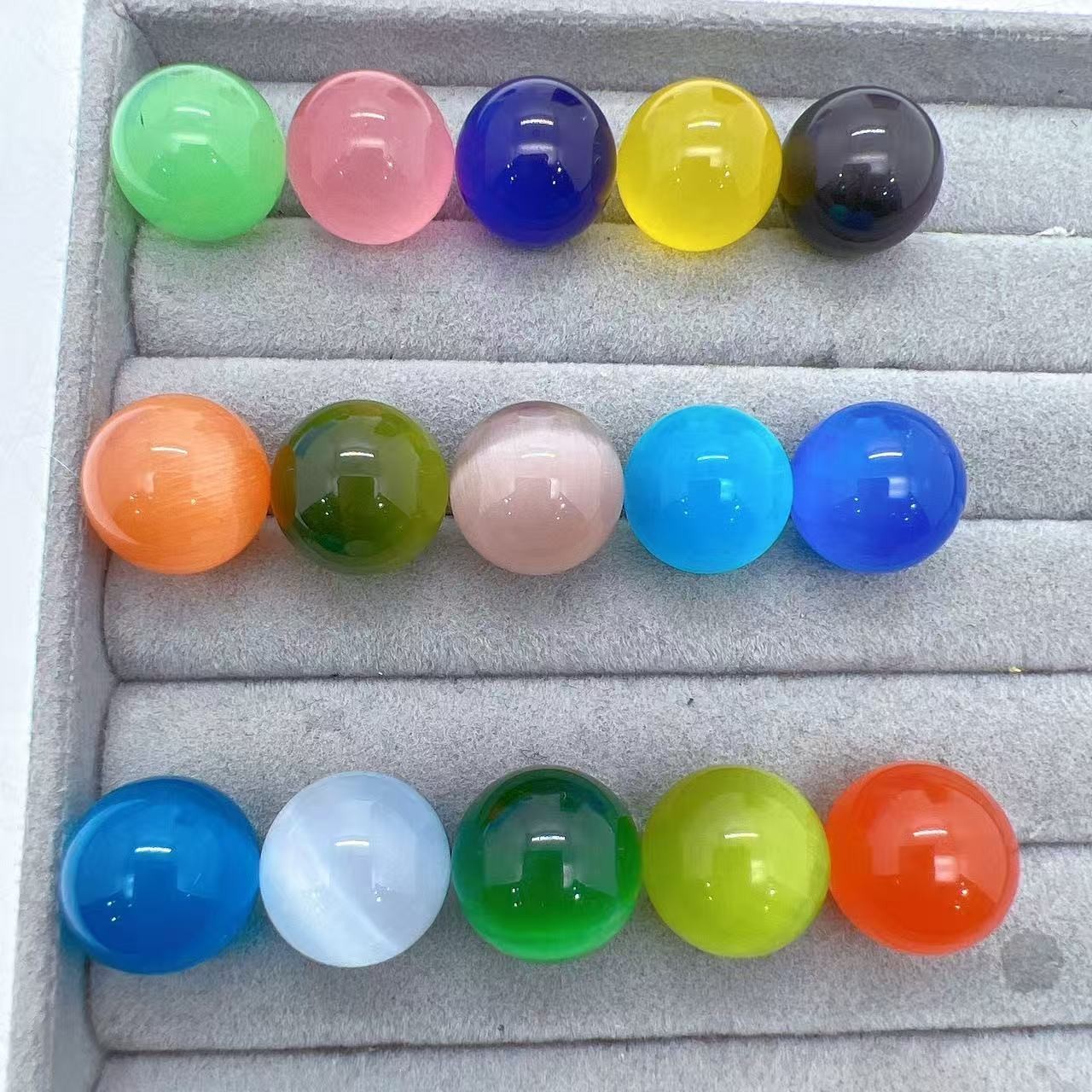 10pcs Wholesale Colourful Cat’s Eye Ball Quartz Sphere Reiki Healing 16mm