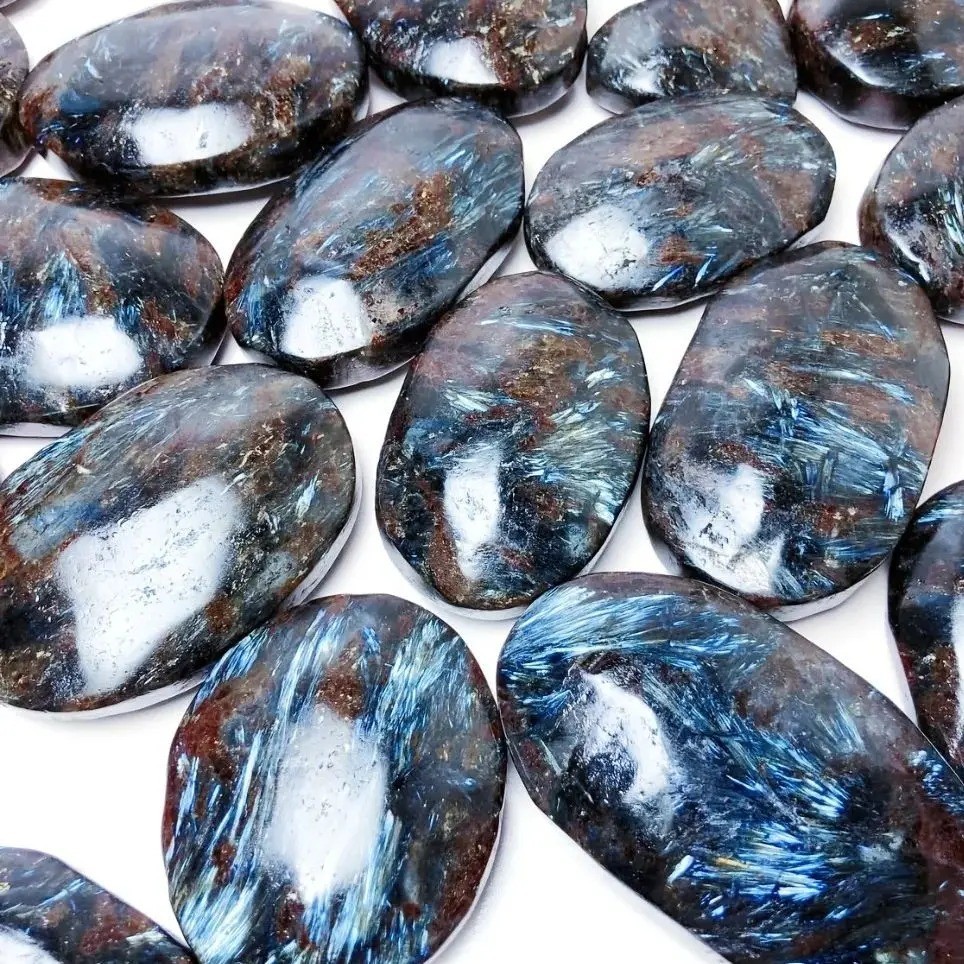 Natural Arfvedsonite Palmstone Worry Stone Healing Crystal Meditation Reiki Gift
