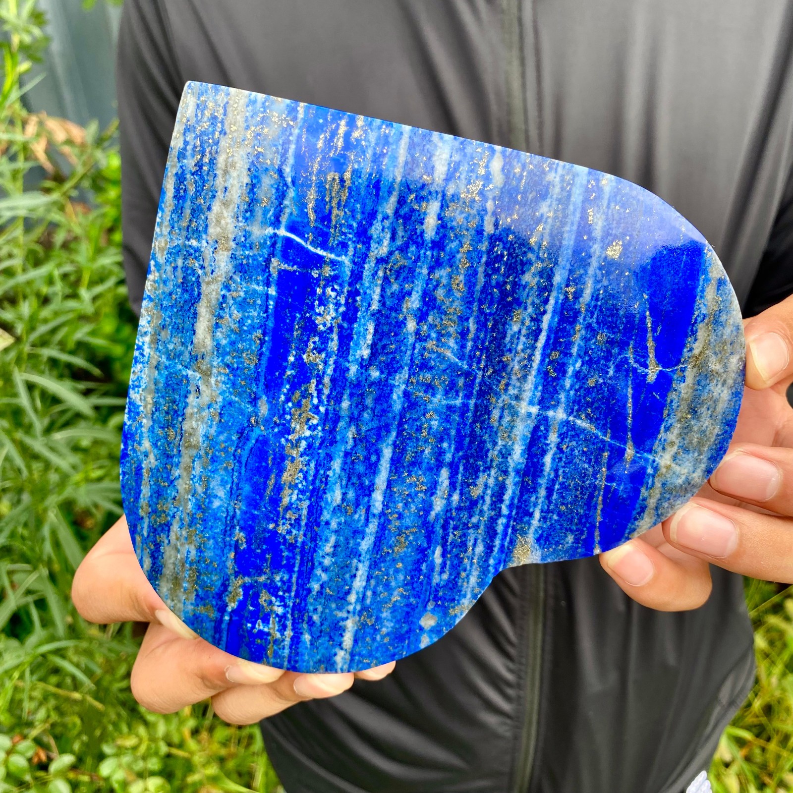 2.1LB Natural Polished Lapis Lazuli Heart Stone Chakra Healing Crystal Home De
