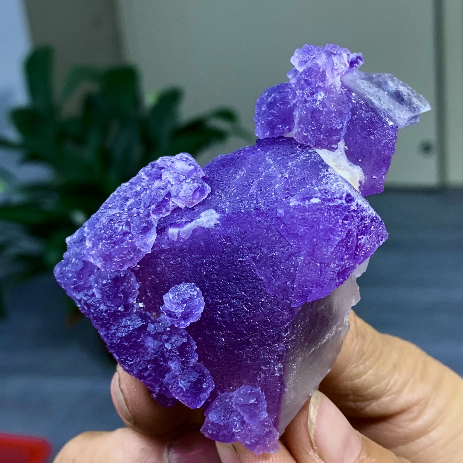 129G Rare transparent purple cubic fluorite mineral crystal sample/China
