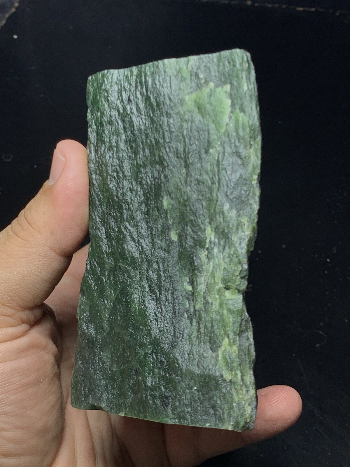 Top Quality Nephrite Jade Rough Stone 1.024kg 4x4x2″ Raw Green Mineral Specimen
