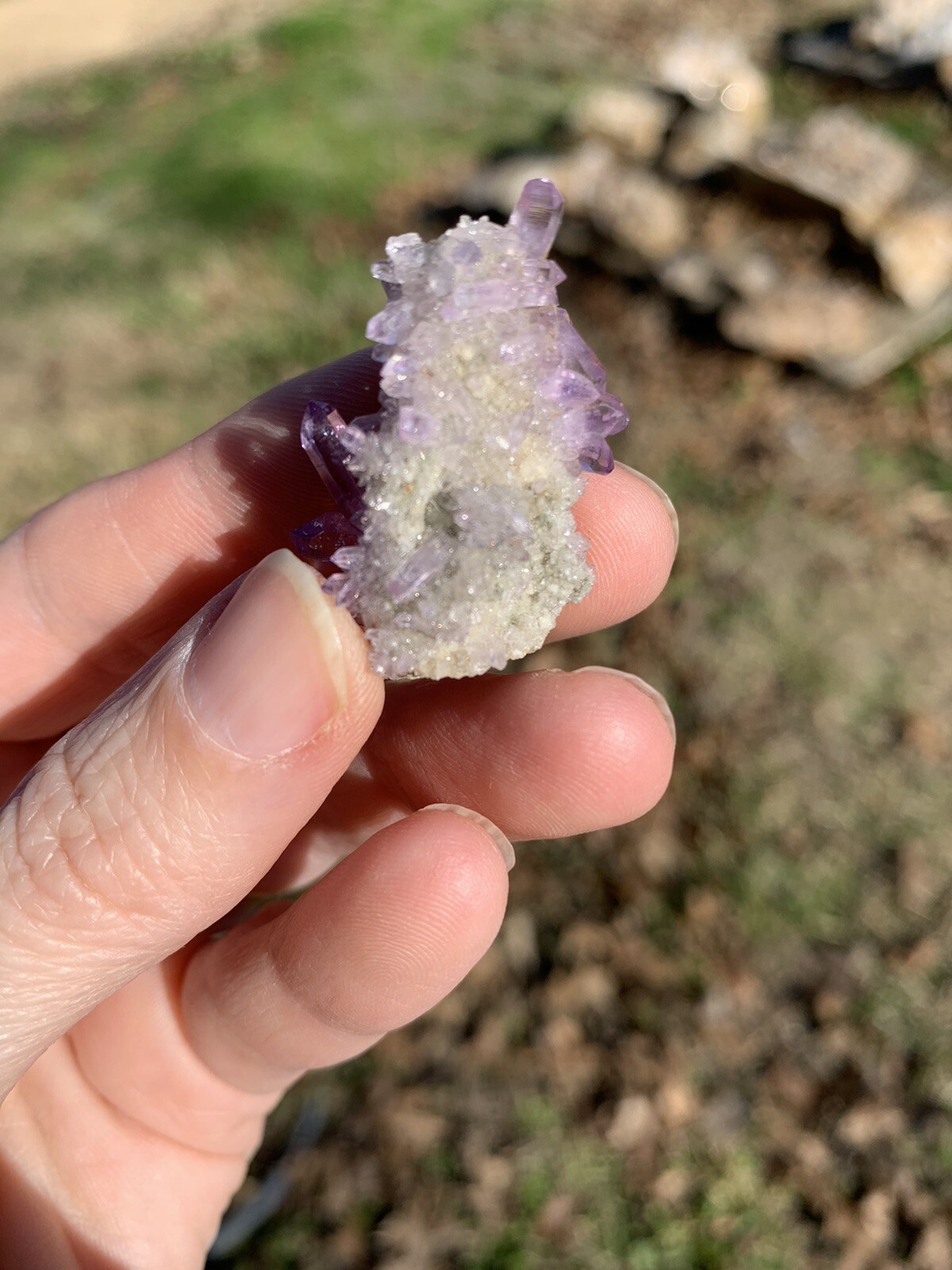 Vintage Mini Purple Lilac Amethyst Crystal Cluster, Veracruz Mexico