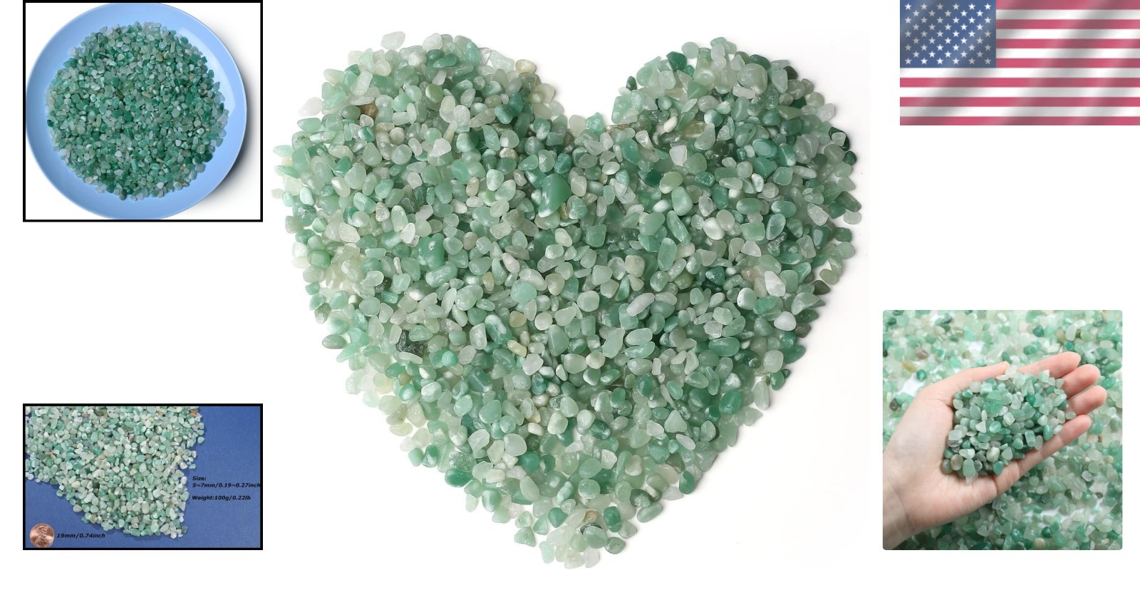 Versatile 100g Green Aventurine Crystal Chips for Vase Filler & Feng Shui Decor